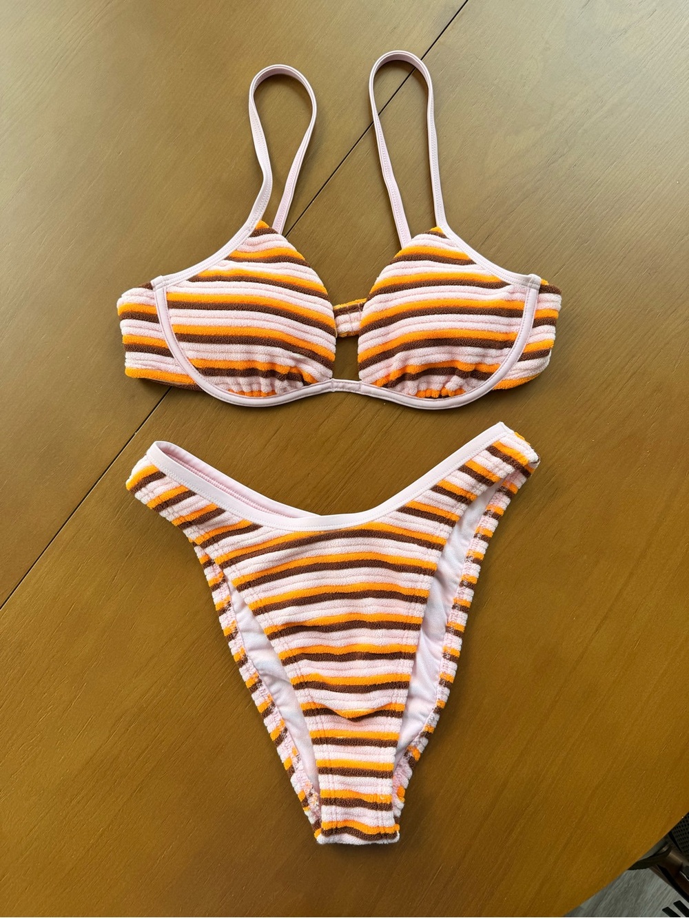 Wild Fable Striped Terry Cloth Underwire Bikini XS